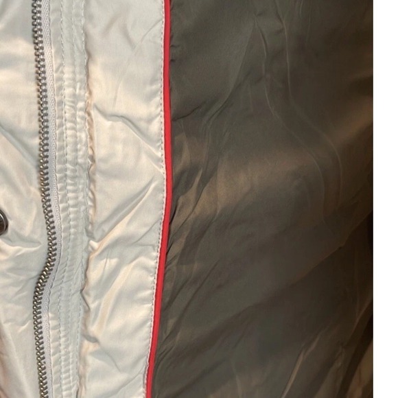 Hollister Puffer Coat Faux Fur Hood Belted Light Gray Women's Size L - Picture 5 of 9